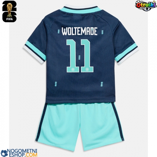Otroški Nogometni dresi Nemčija Nick Woltemade #11 Gostujoči SP 2026 Kratek Rokav (+ Kratke hlače)